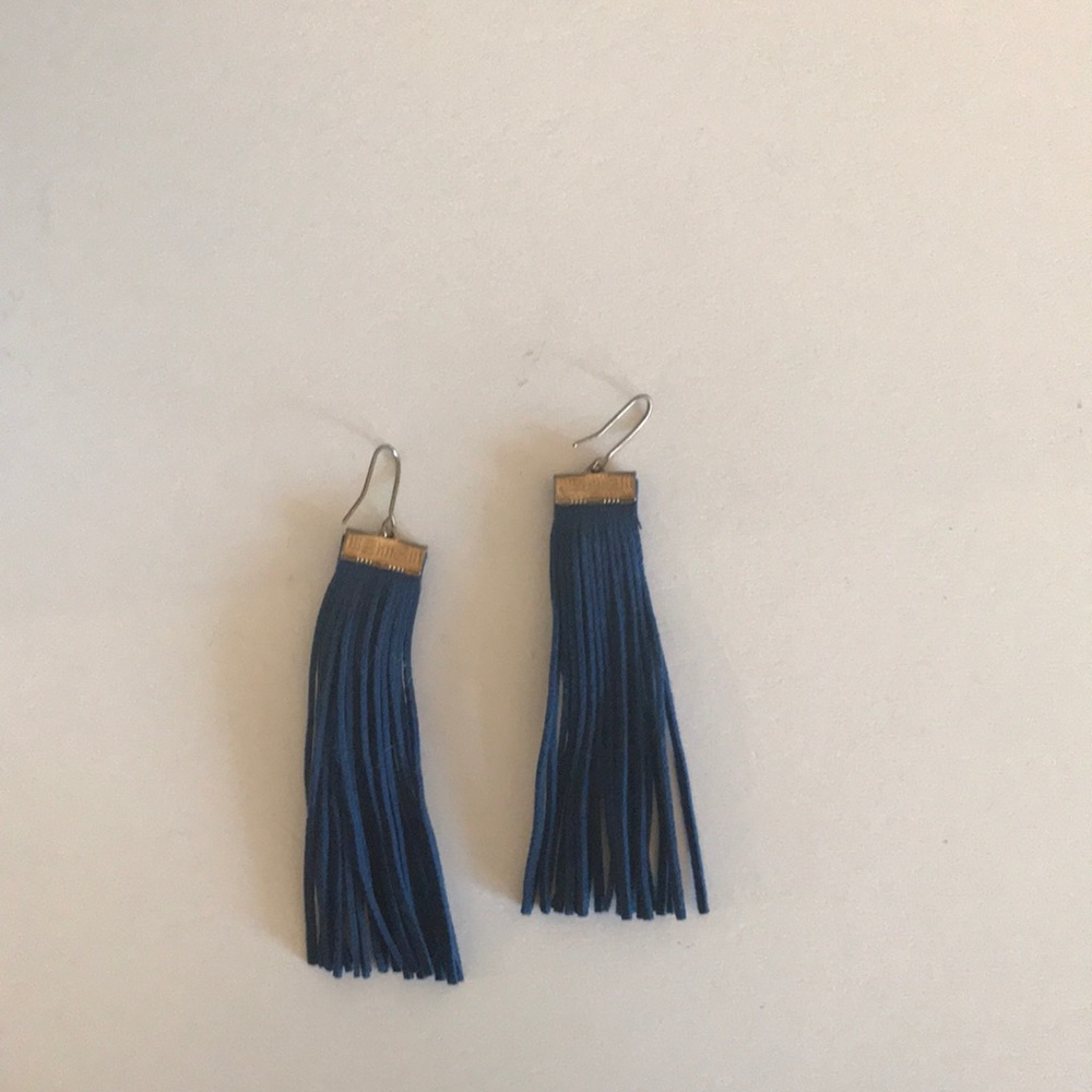 Navy blue tassel earrings